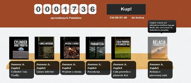 BookRage &#8211; książki Janusza A. Zajdla za tyle, ile chcesz