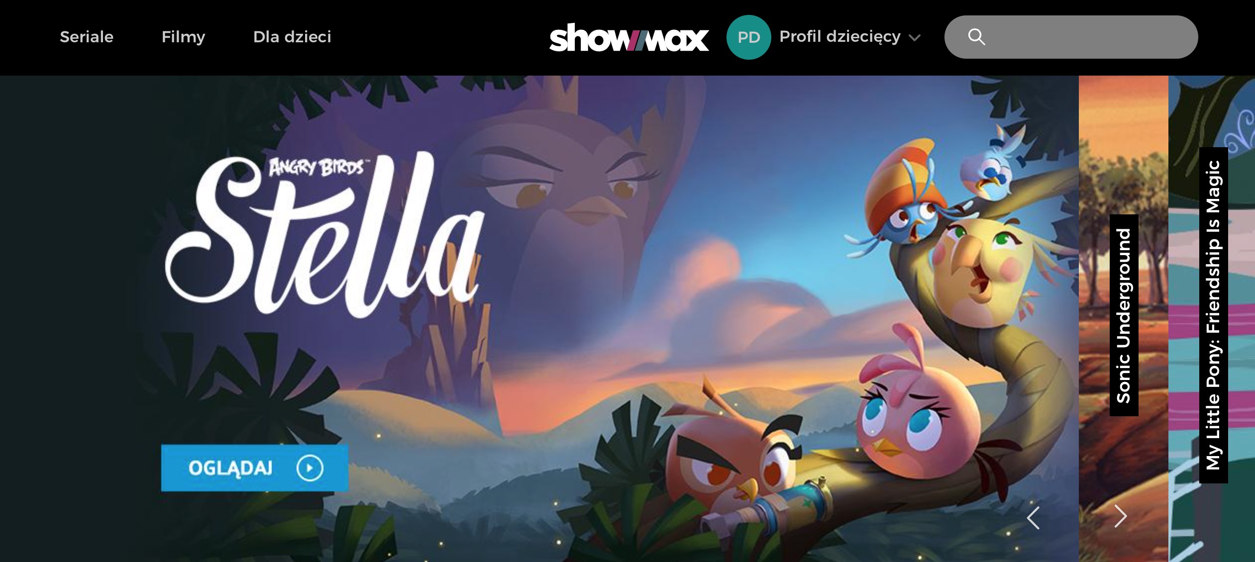 ShowMax zachęca do profilu dziecięcego. Dzieci mają co oglądać