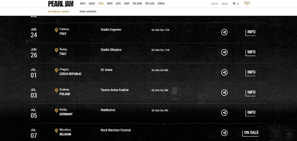 pearl jam koncert polska