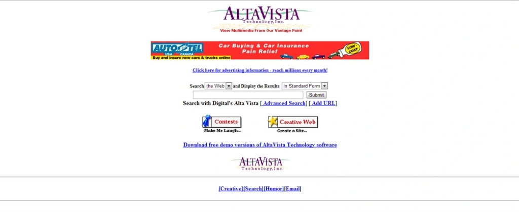 alta vista internet 1995 