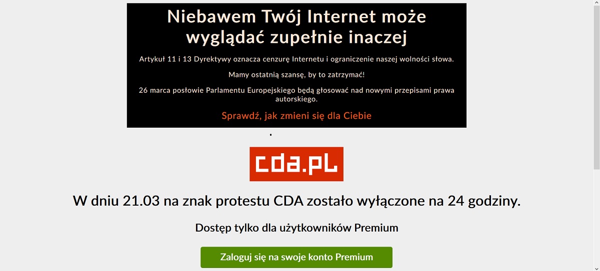 cda. pl nie działa