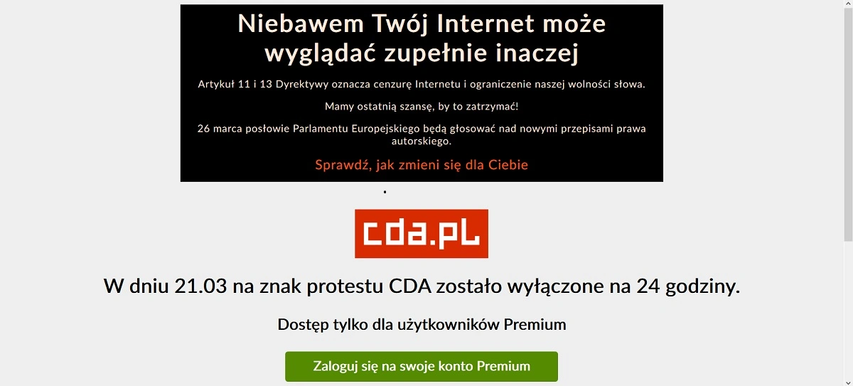 cda. pl nie działa