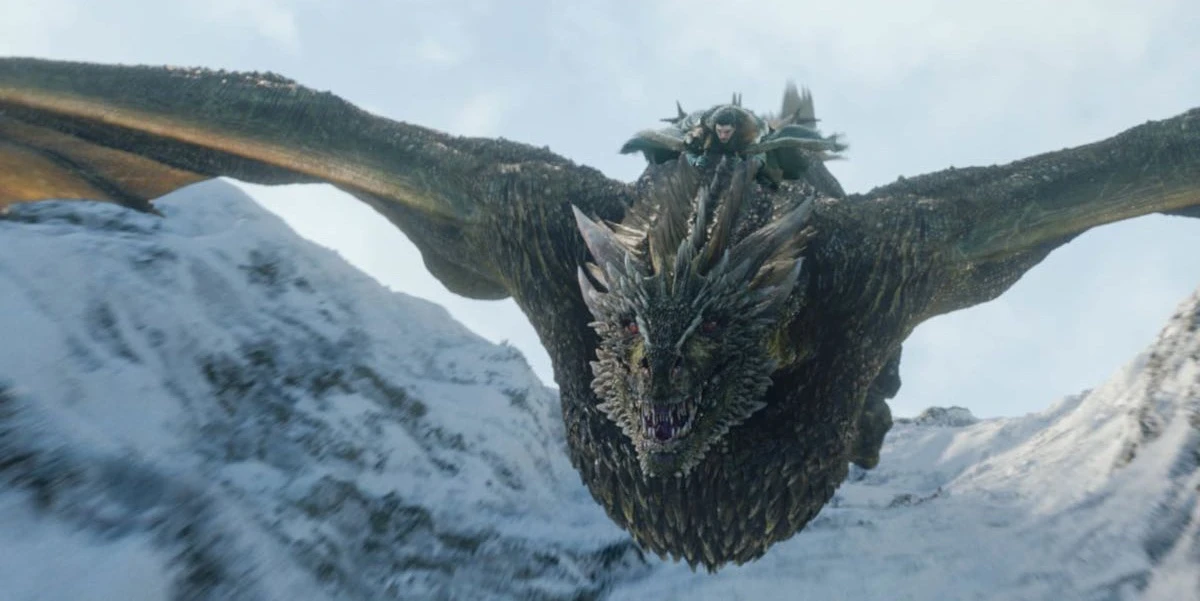 Jon Snow ujeżdżający Rhaegala class="wp-image-287549"