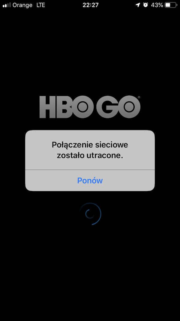 hbo go aplikacja nie dziala 