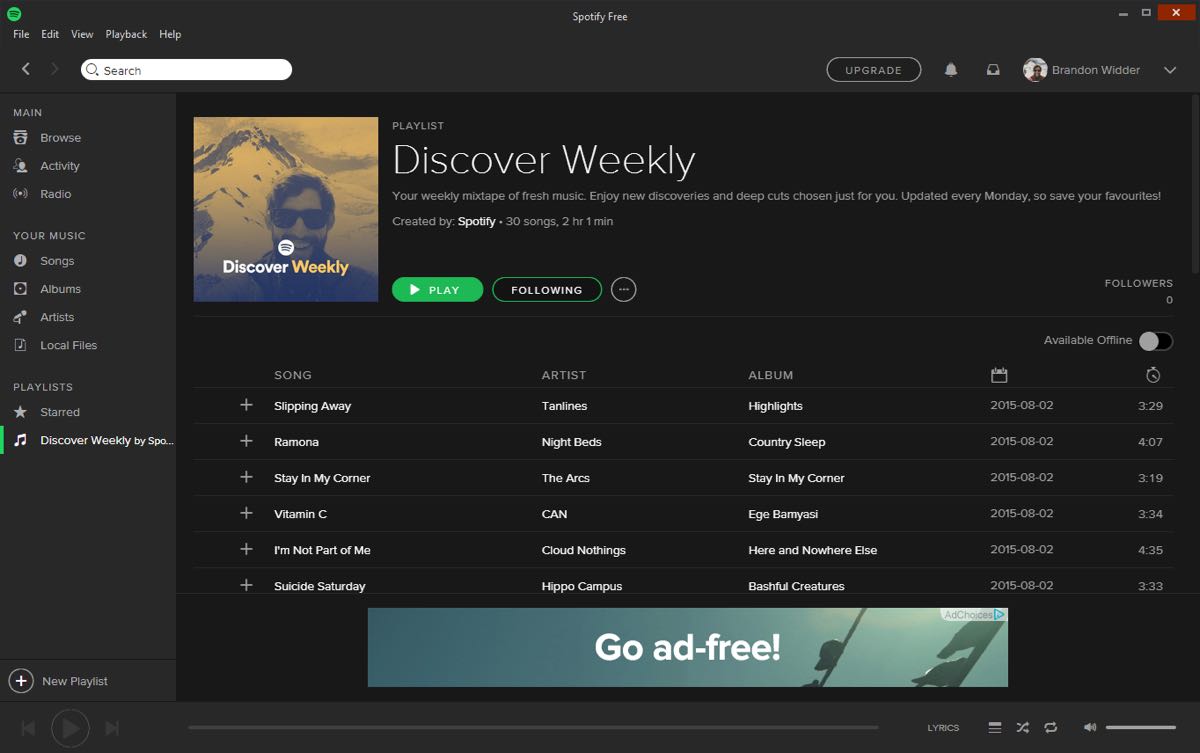 Spotify - interface