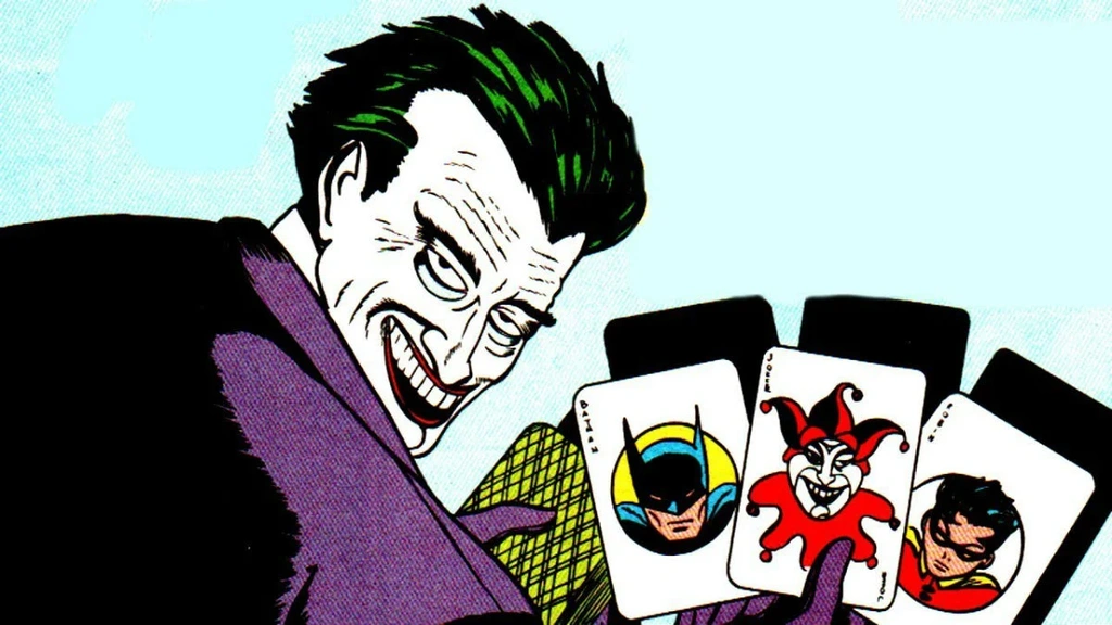 Kadr z pierwszego komiksu, w którym pojawił się Joker