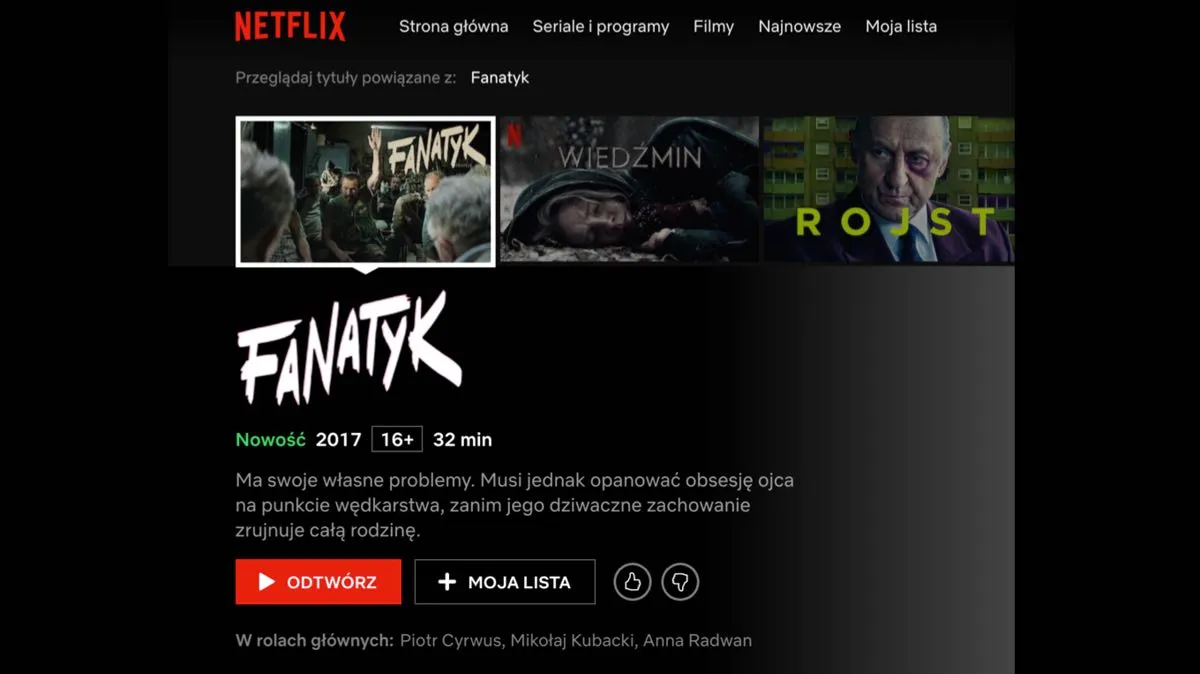 Fanatyk dostępny na Netflix