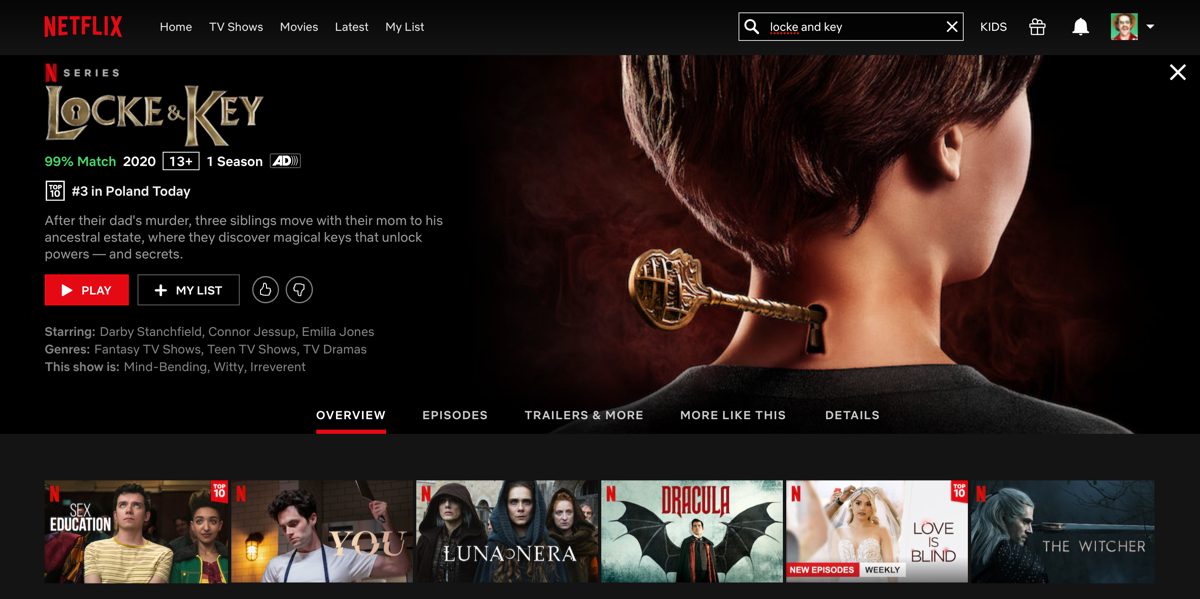 Netflix – lista Top10 – nowa funckja
