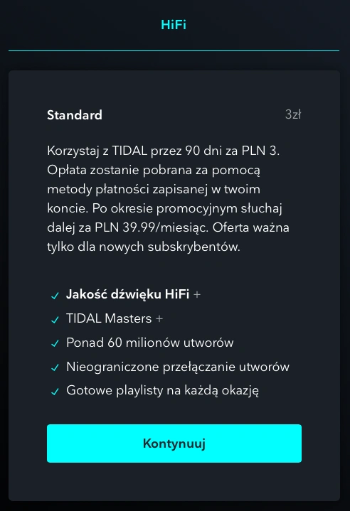 tidal promocja  