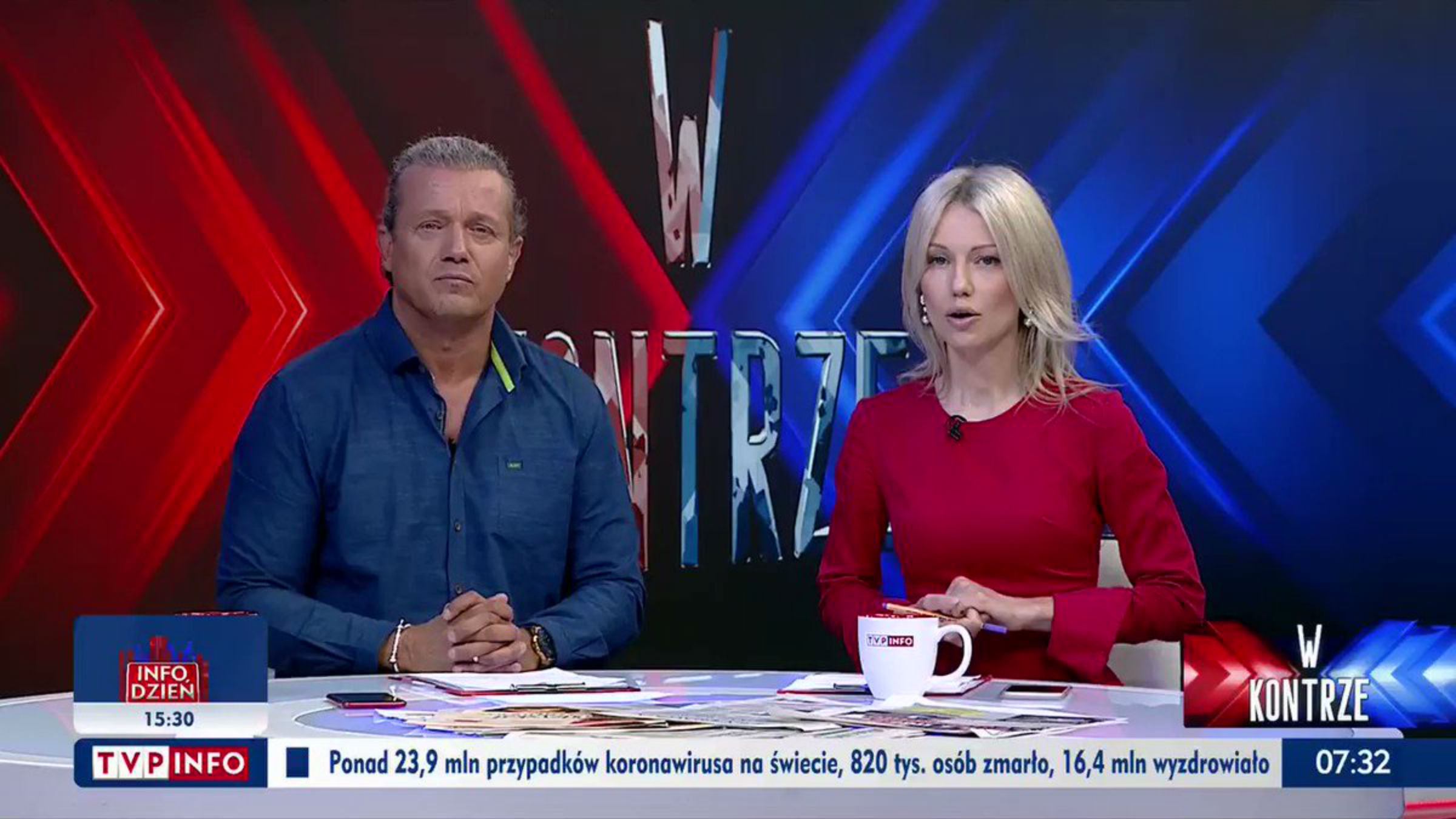 Kadr z programu W kontrze w TVP Info