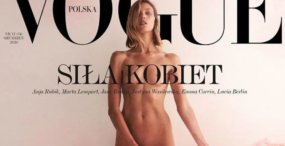 Naga Anja Rubik na okladce vogue