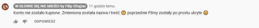 Komentarz na kanale Filipa Chajzera na YouTube class="wp-image-485524" 