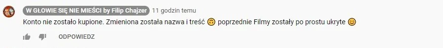 Komentarz na kanale Filipa Chajzera na YouTube class="wp-image-485524"