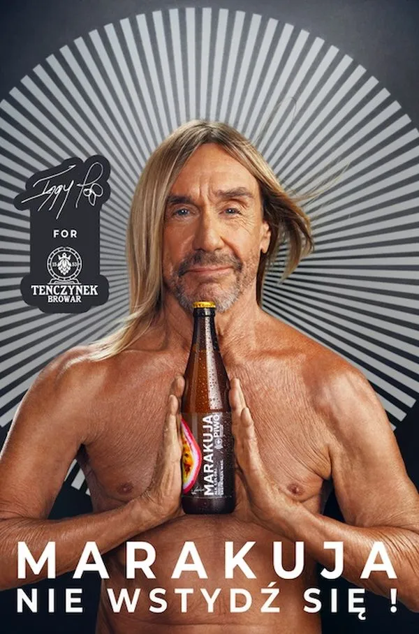 Iggy Pop w reklamie piwa Tenczynek Marakuja 