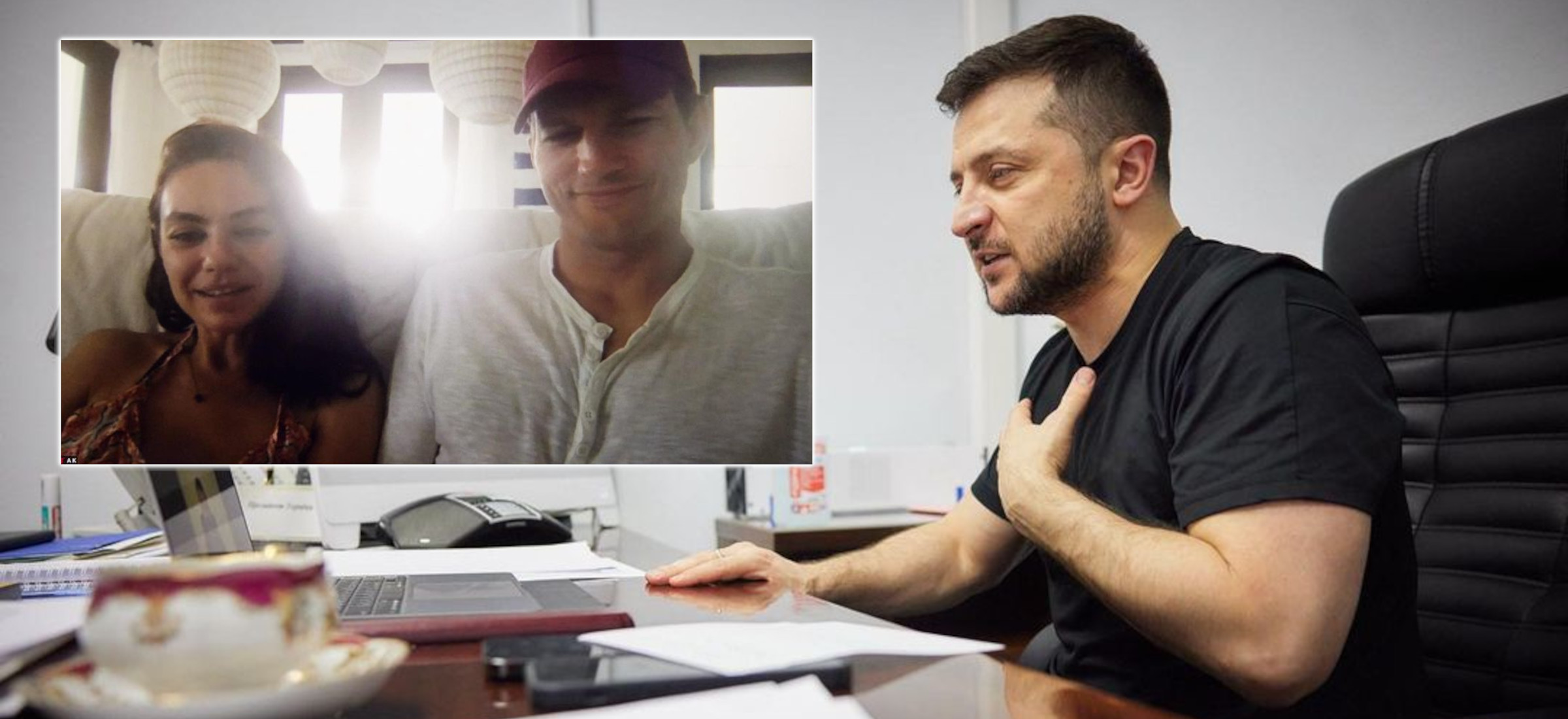 mila kunis ashton kutcher wolodymyr zelenski zbiorka ukraina
