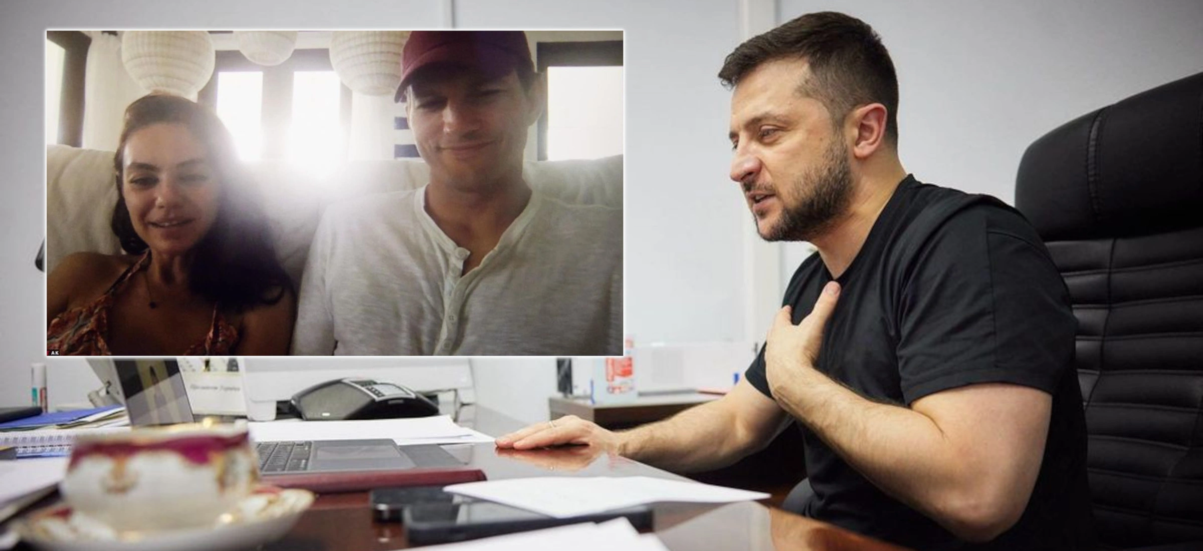 mila kunis ashton kutcher wolodymyr zelenski zbiorka ukraina