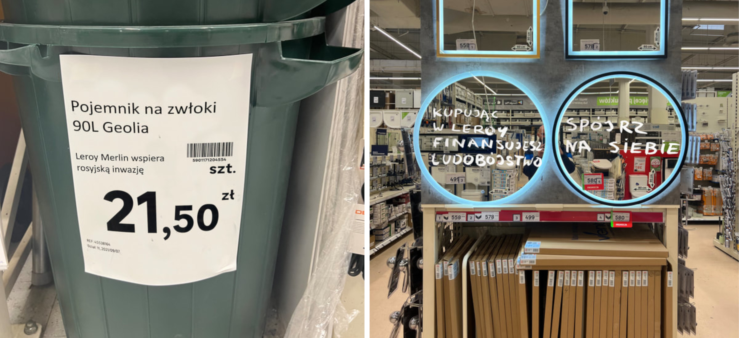 leroy merlin bojkot rosja akcja etykiety wzor