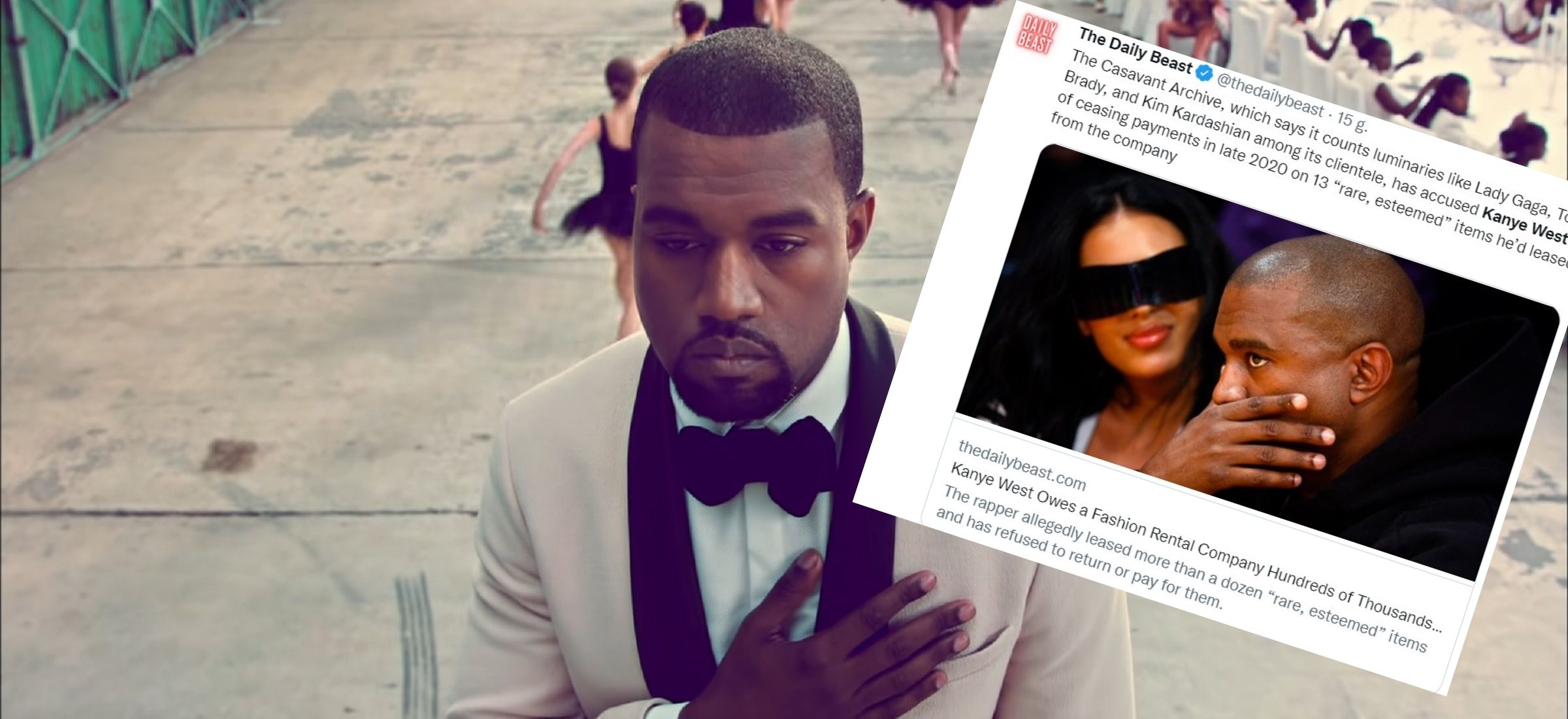 kanye west ubrania pozew wypożyczalnia kradzież sampel