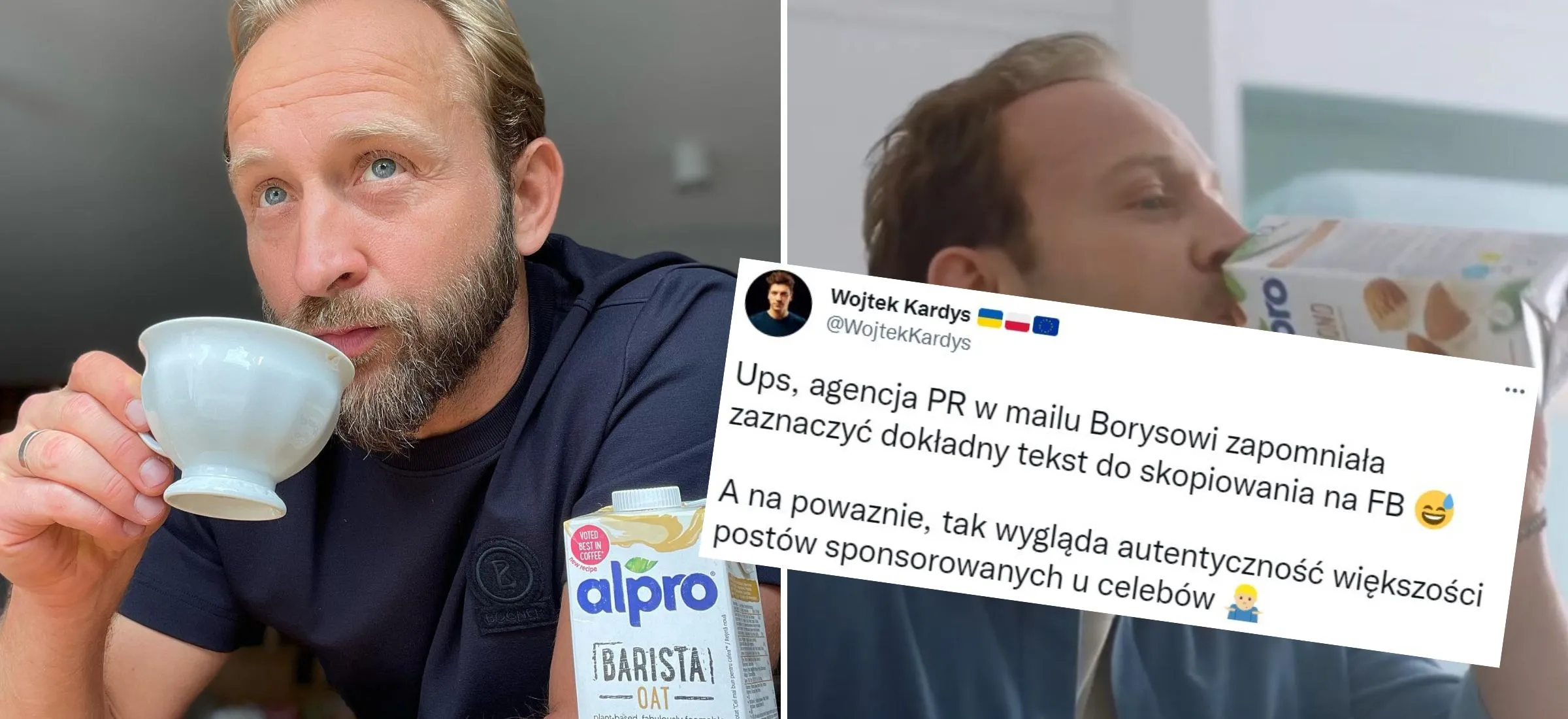 borys szyc reklama alpro wpadka facebook instagram
