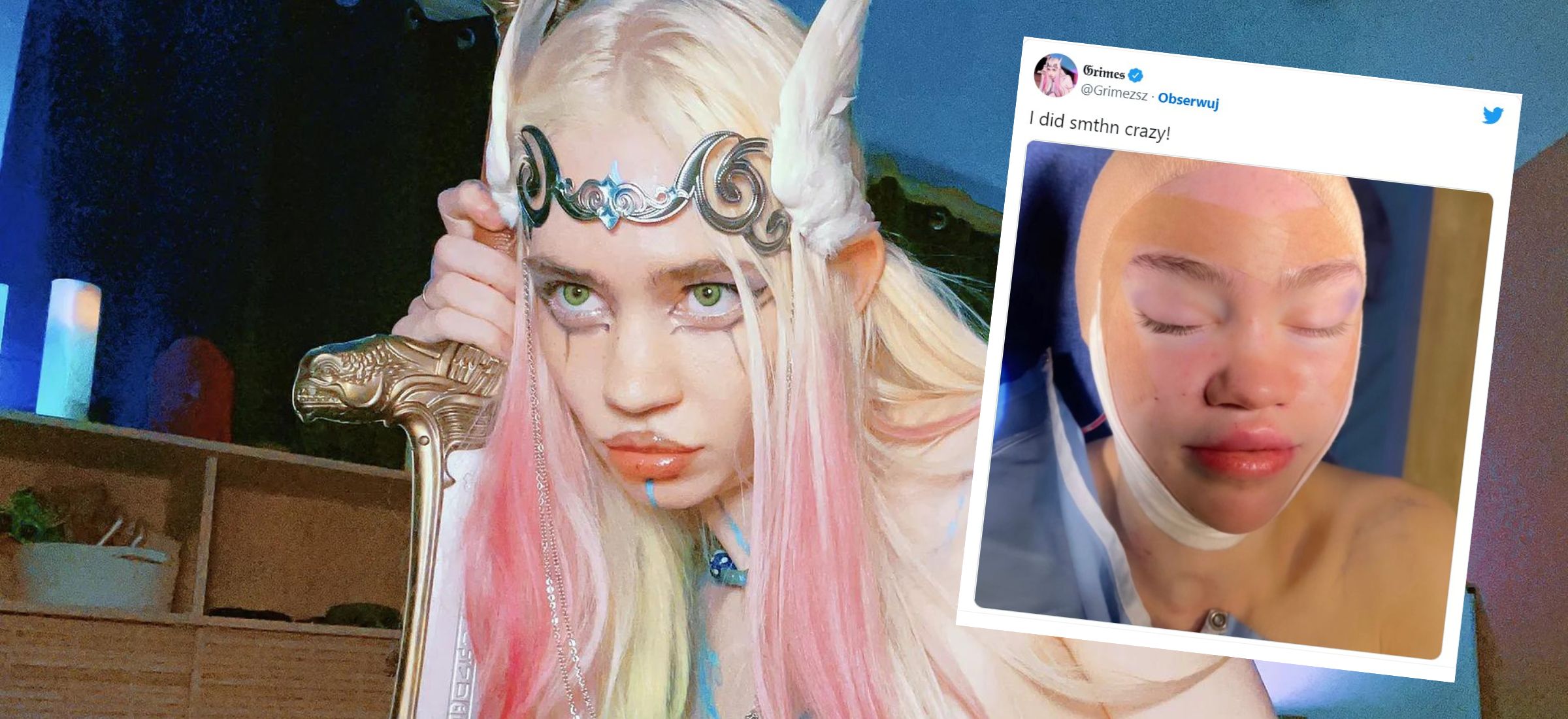 grimes elfie uszy operacja nowa płyta elon musk