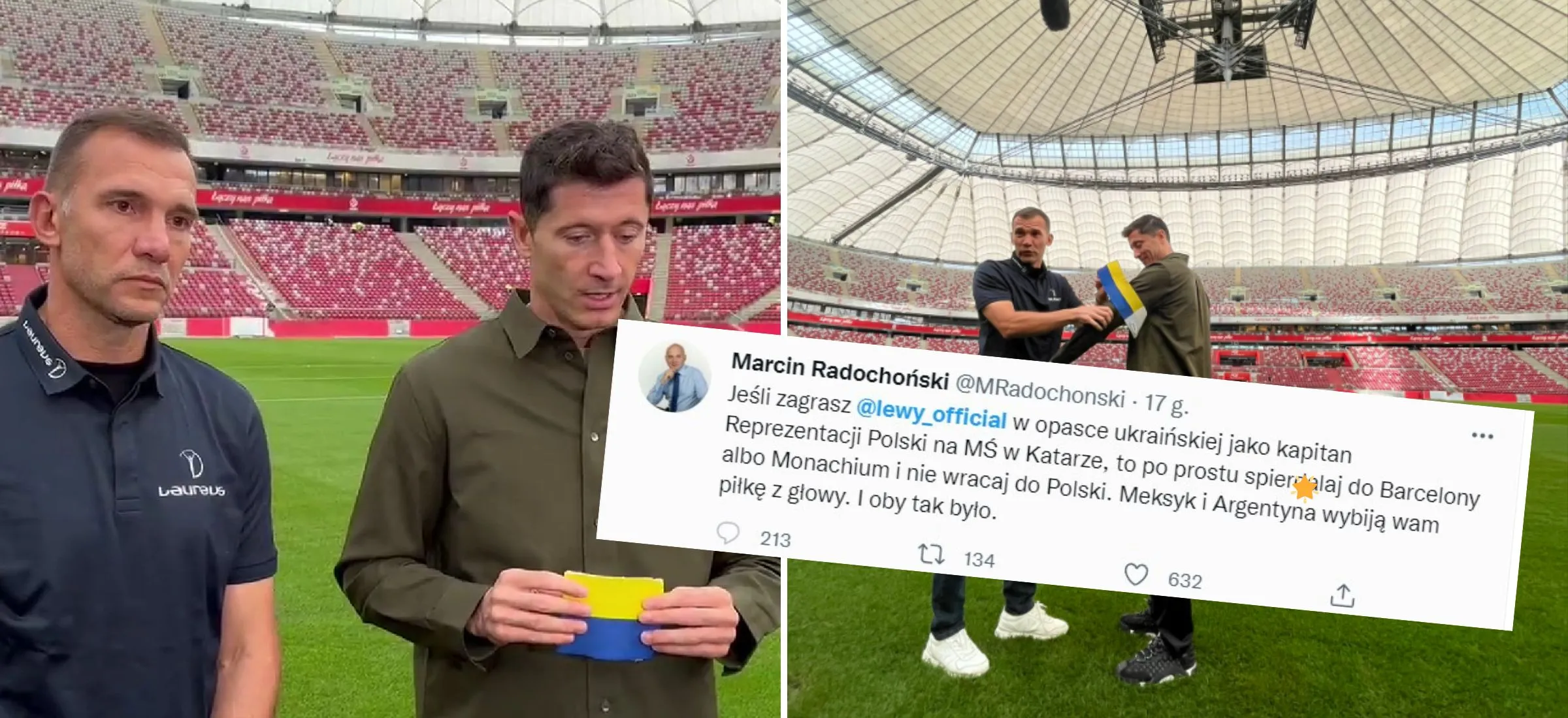 robert lewandowski ukraina opaska szewczenko hejt
