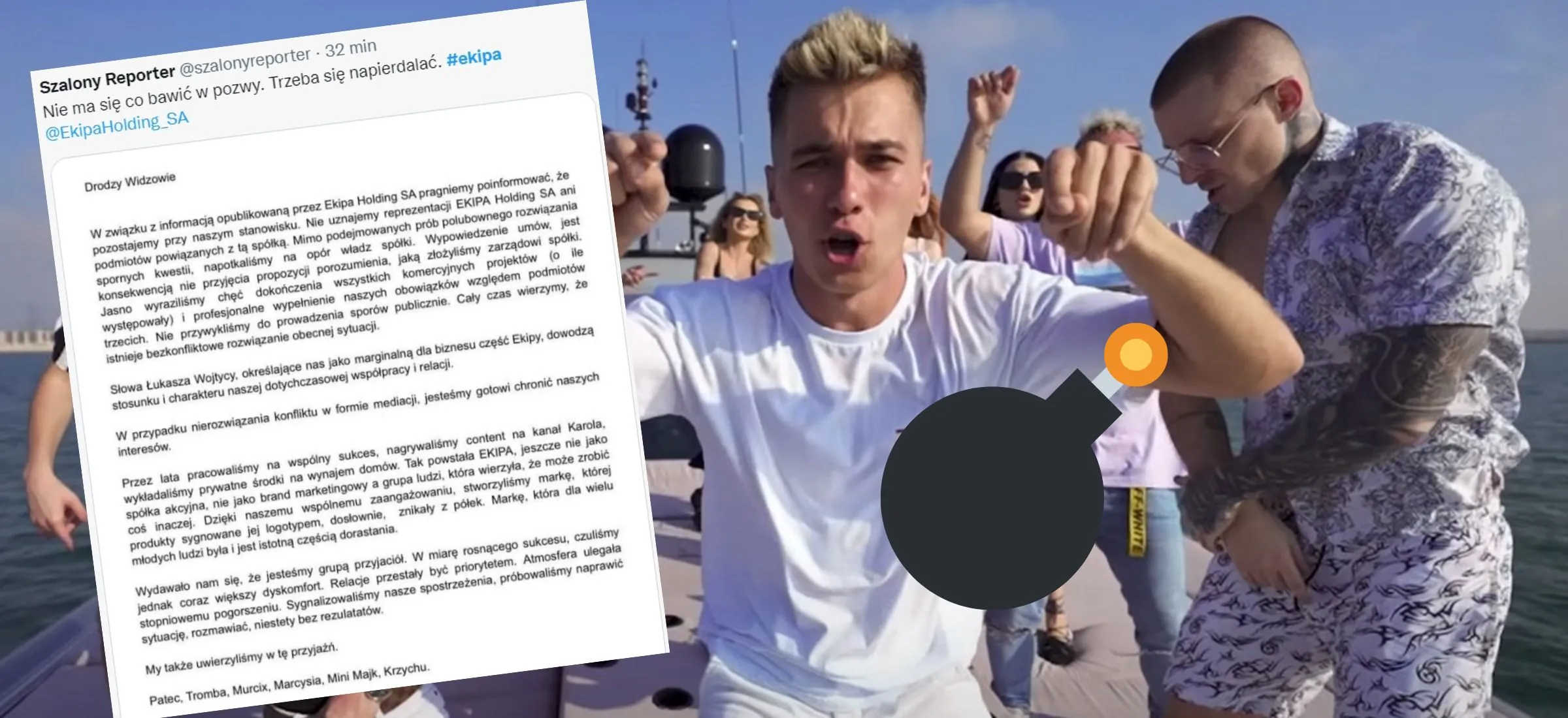 ekipa oświadczenie friz holding sa konflikt pozew drama