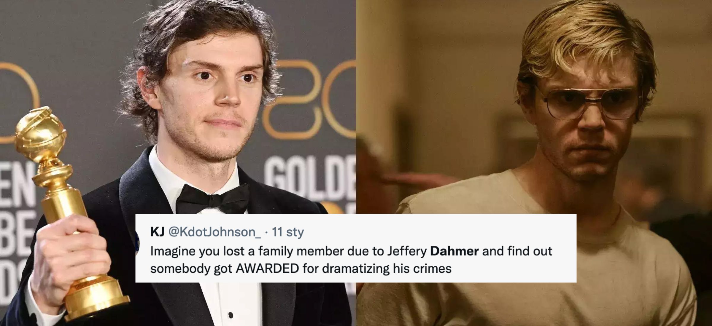 evan peters dahmer zlote globy 2023 krytyka matka ofiary