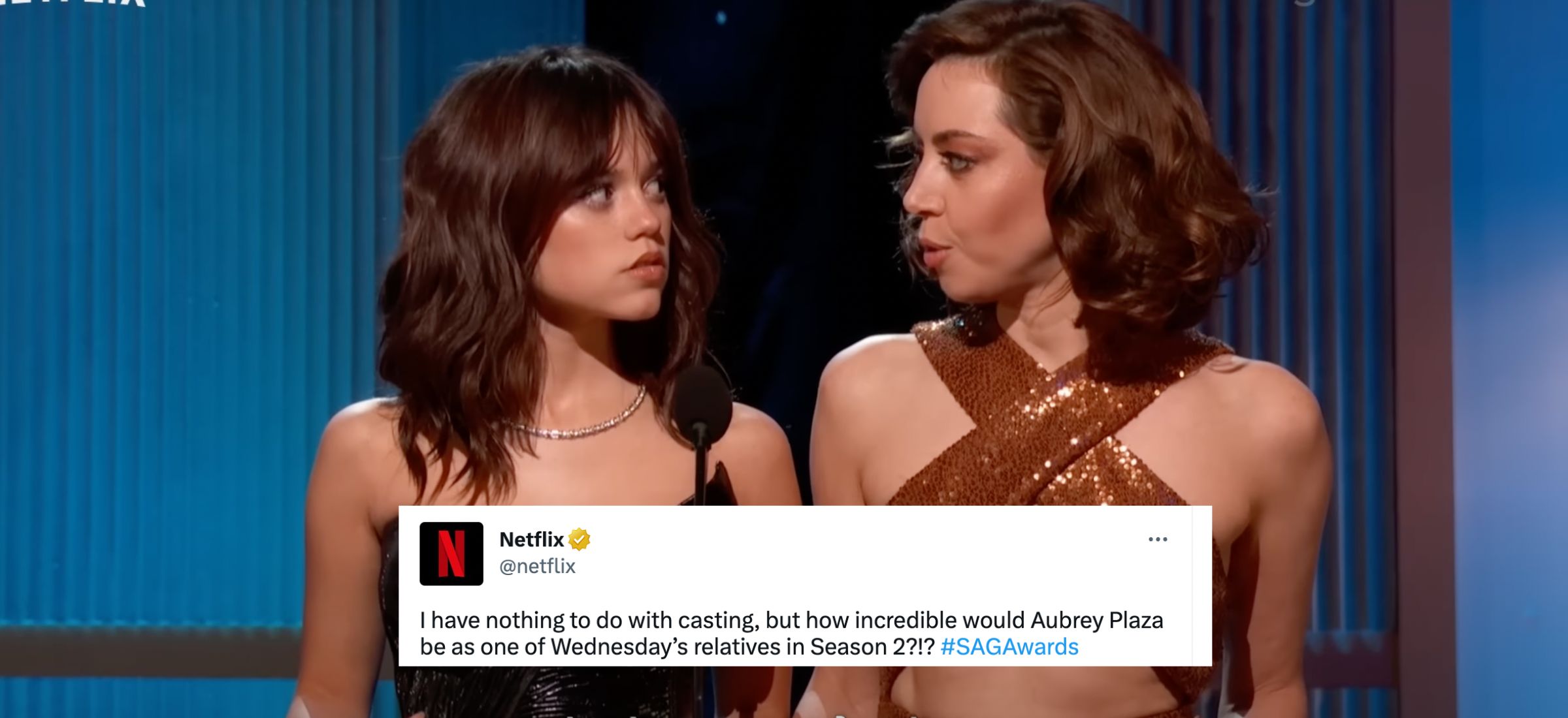 jenna ortega aubrey plaza sag 2023 wednesday