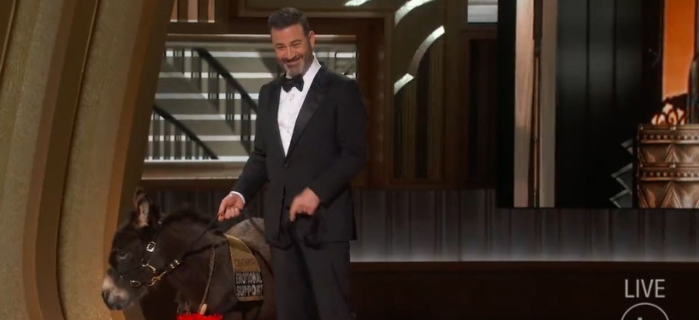 Jimmy Kimmel na Oscarach z osiołkiem