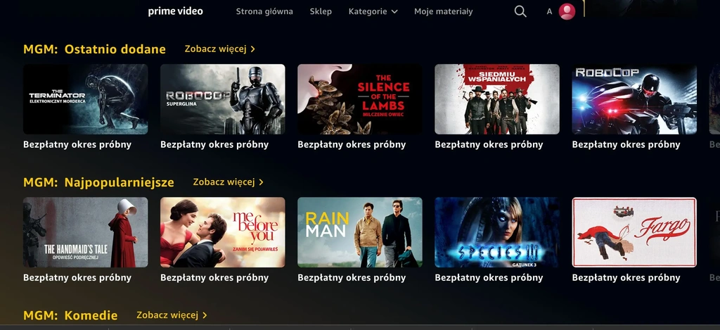 amazon prime video mgm plus cena filmy seriale