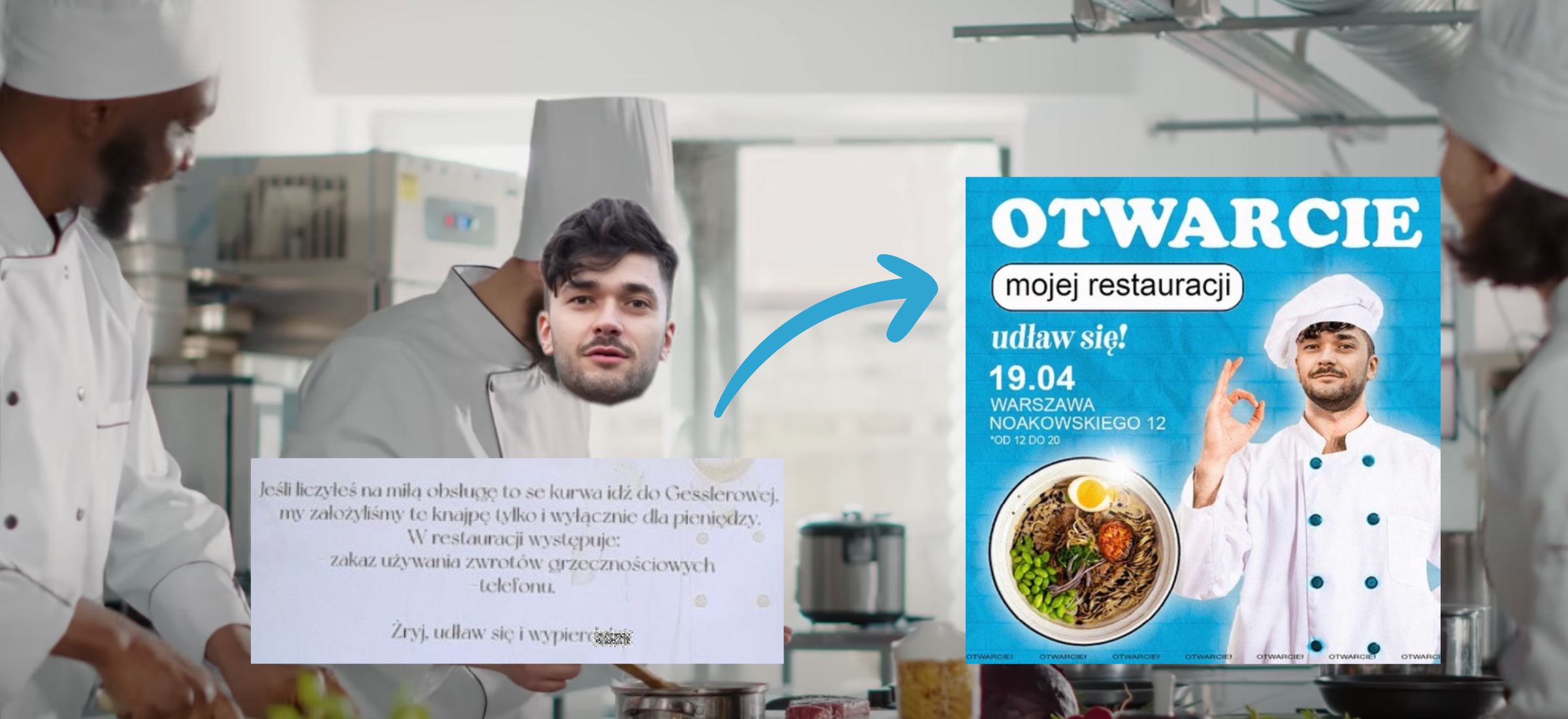 Youtuber otworzył restaurację. Motto lokalu to "Żryj, udław się i wypier**laj"