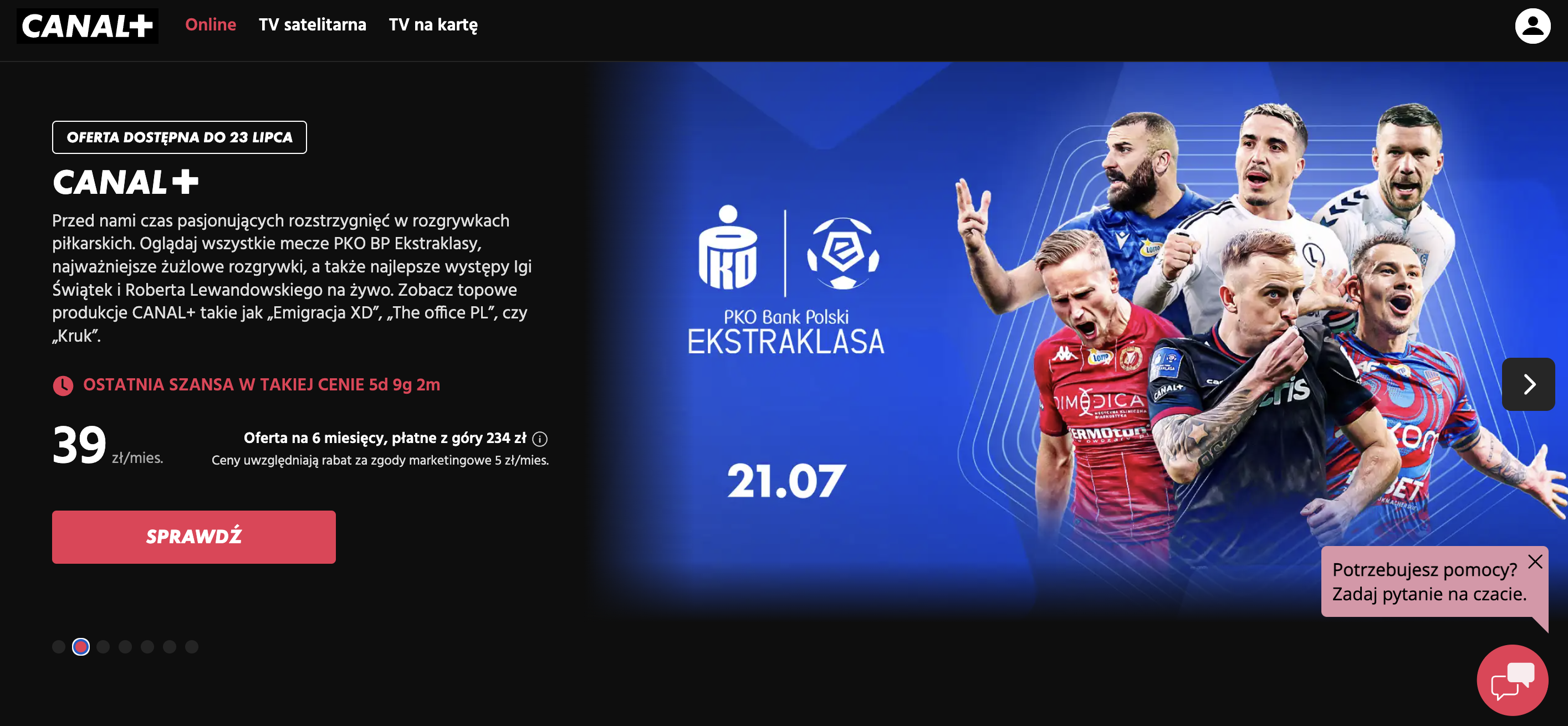 canal plus online sport cena aktualizacja oferta 