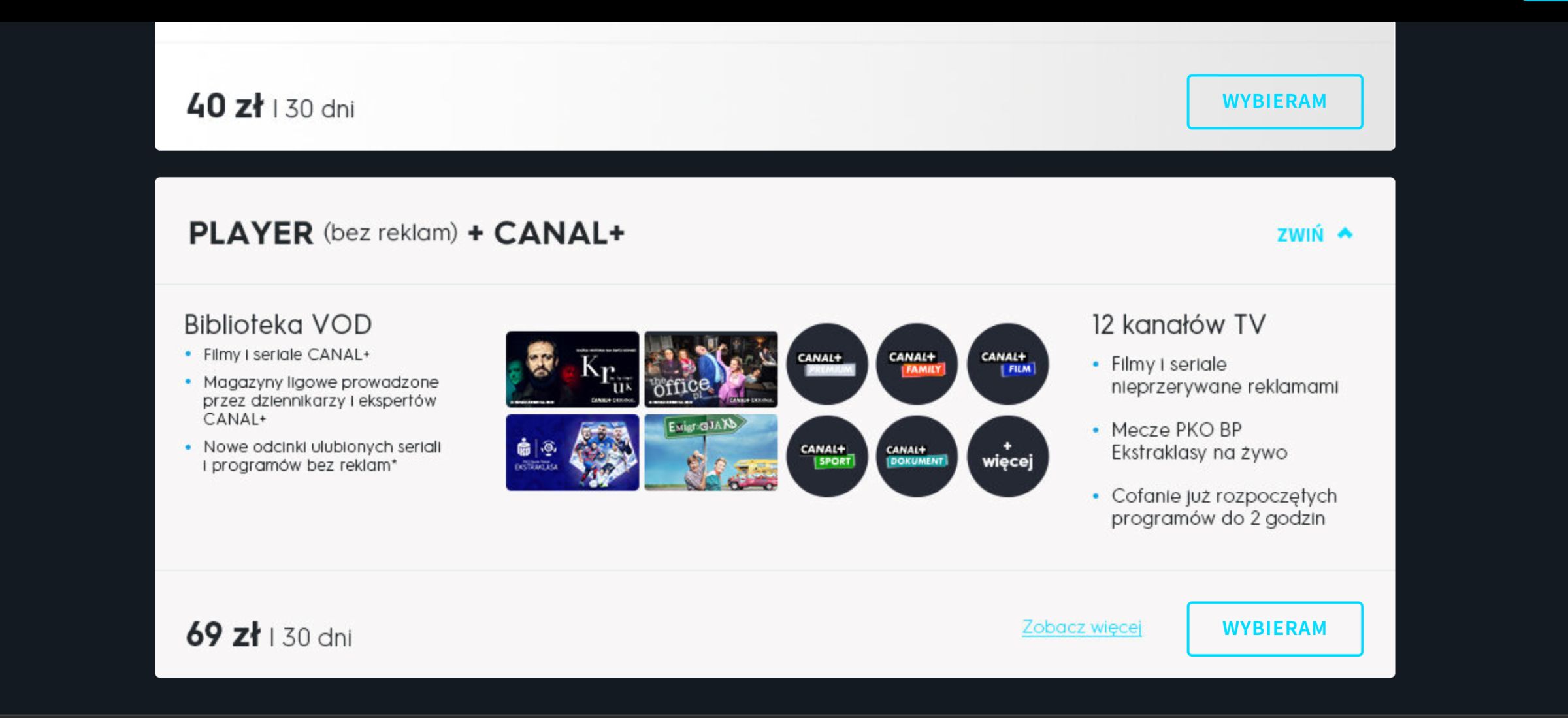 player pl cennik drożej pakiet canal plus zmiana cen 