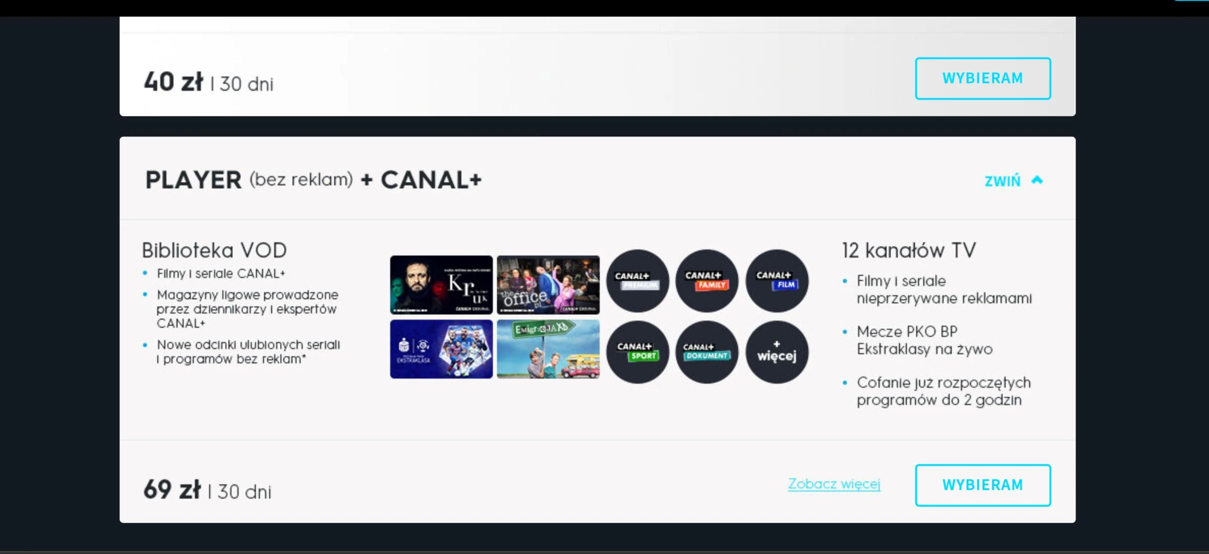 player pl cennik drożej pakiet canal plus zmiana cen 