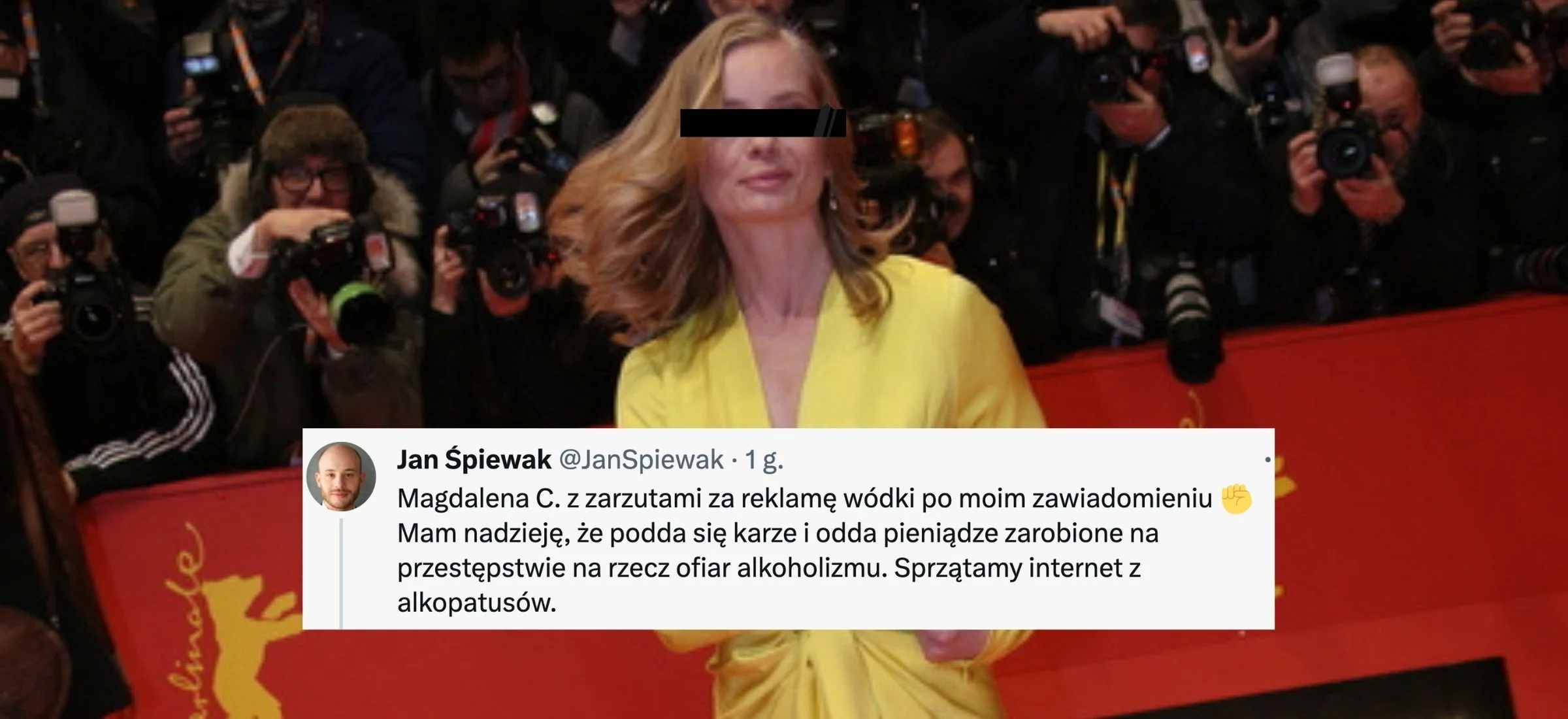magdalena cielecka reklama wódki alkohol zarzuty jan śpiewak instagram