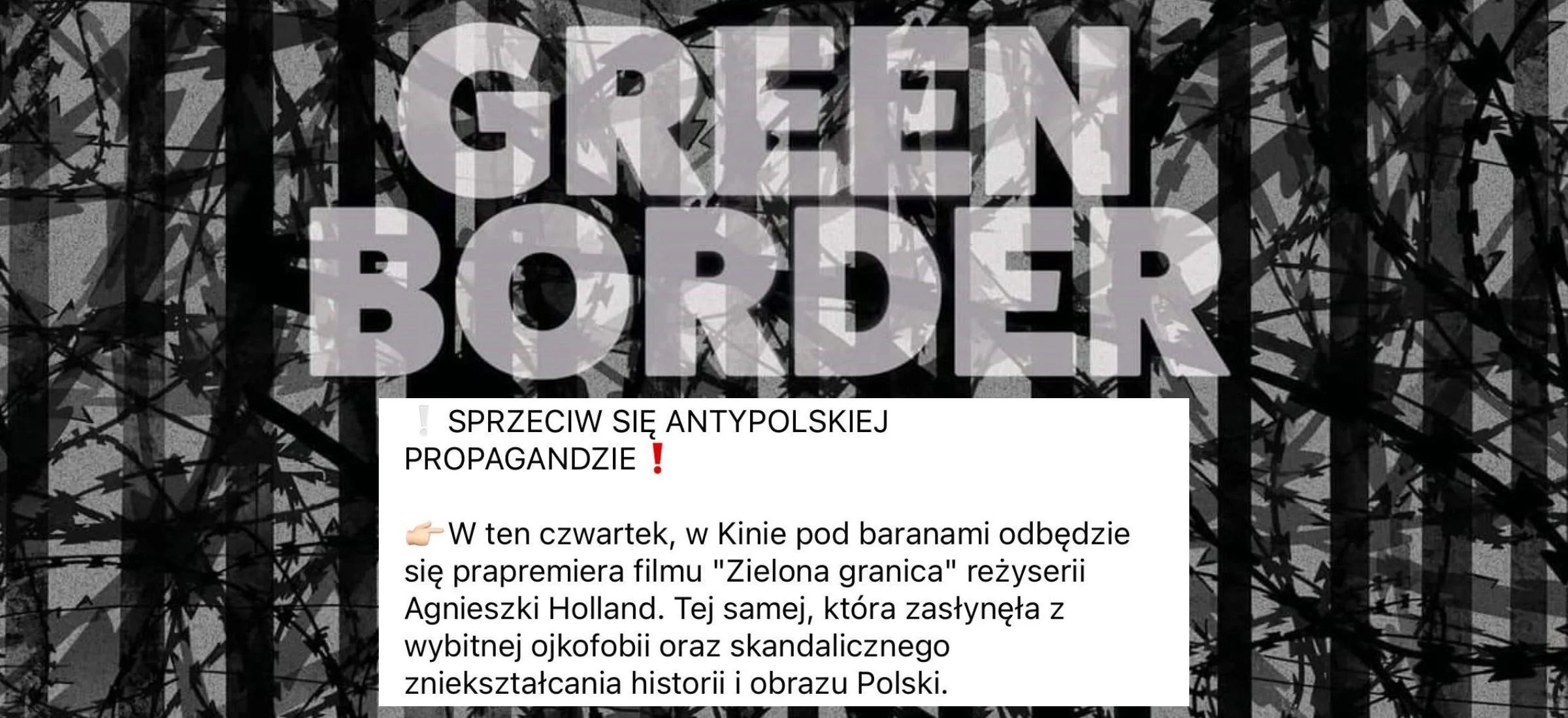 zielona granica film premiera protest młodzież wszechpolska kino holland