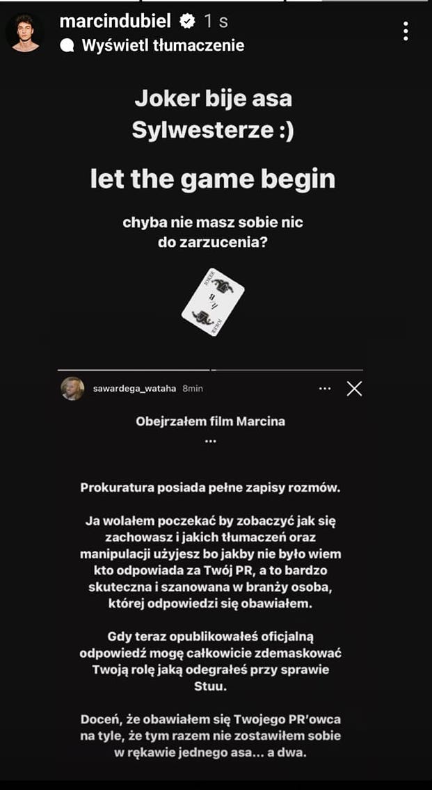 marcin dubiel pr oświadczenie odpowiedź youtube wardęga pandora gate stuu 