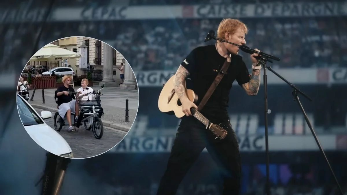 ed sheeran latwogang na rowerze