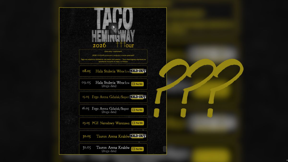 Taco Hemingway wyprzedał trasę. Fajnie, tylko dlaczego w przedsprzedaży?