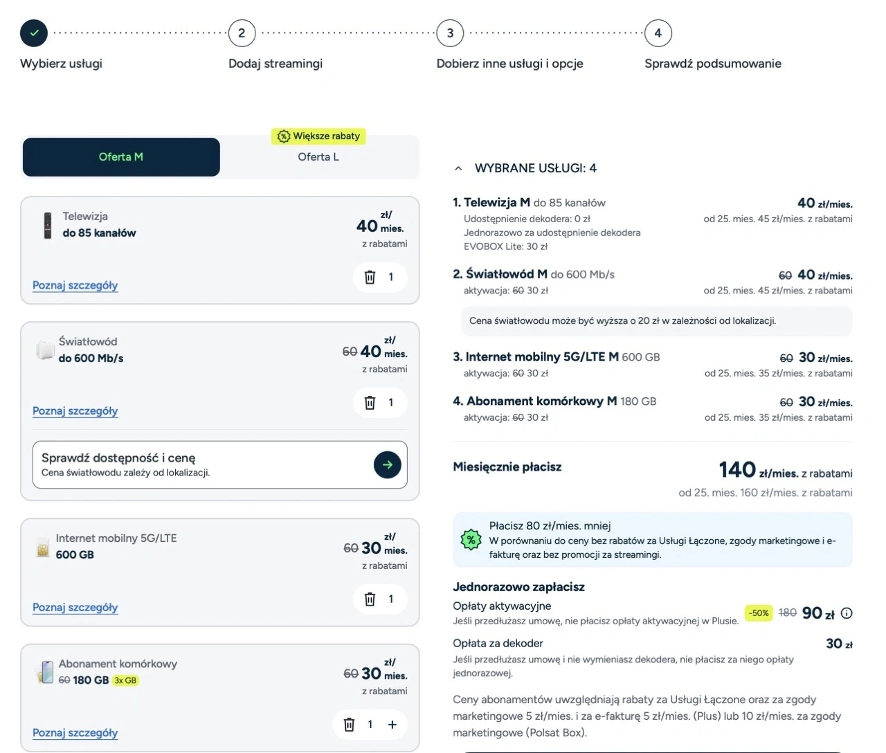 Światłowód dla graczy tani Plus 